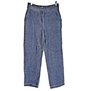 Haris Cotton Linen Pants Size Medium Blue Chambray Casual Relaxed Fit Breathable
